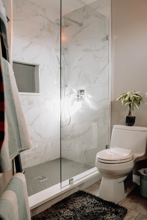 Finished bathroom with brand new appliances